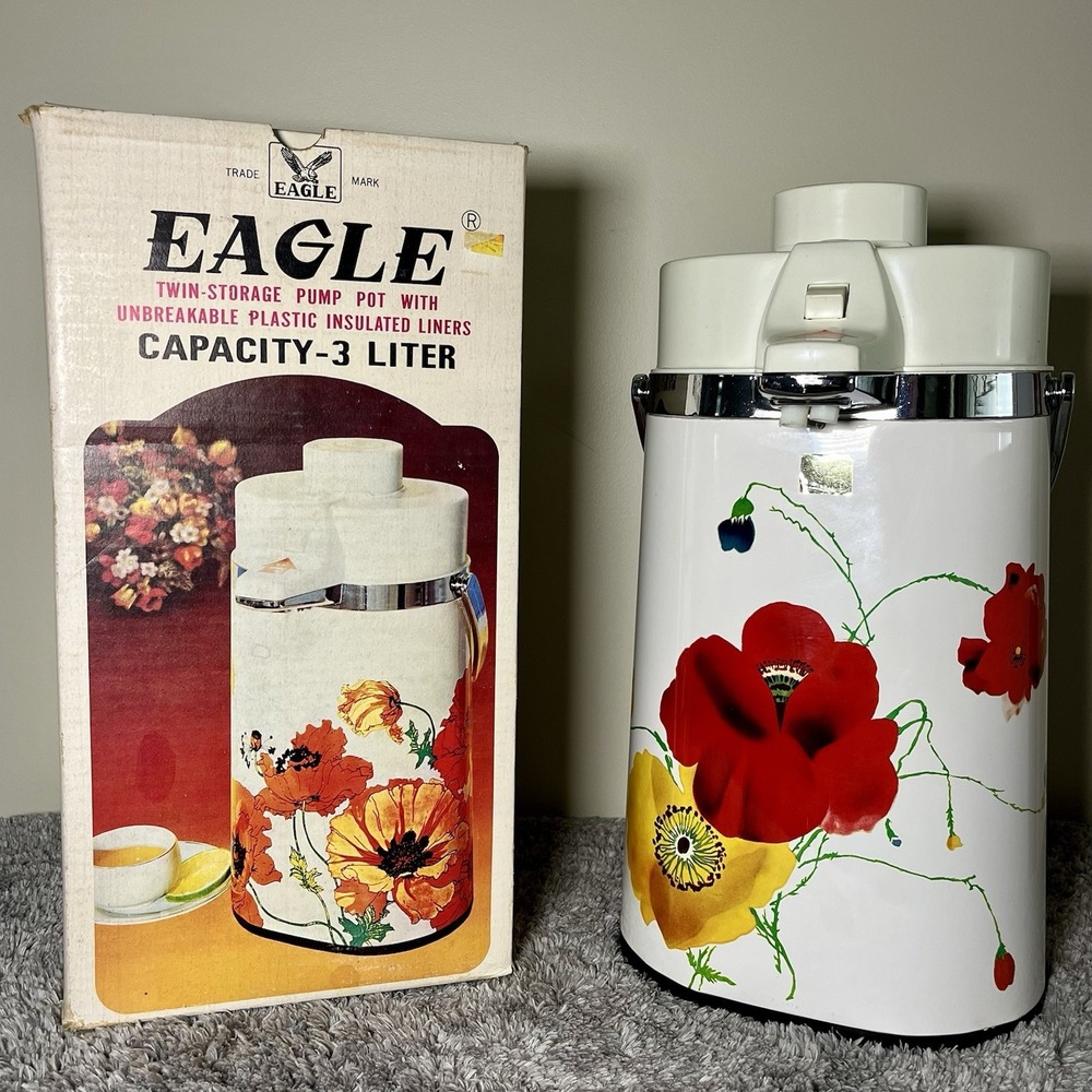 Vintage Eagle Brand Dual Floral Pump Pot~3 Liter Capacity